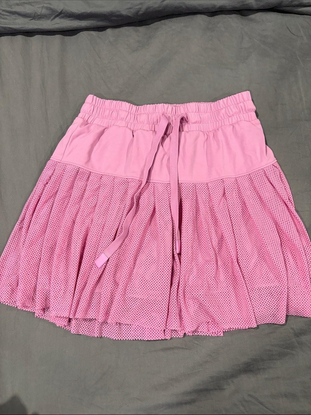 JoyLab Pink Pleated Mesh Drawstring Mini Skirt